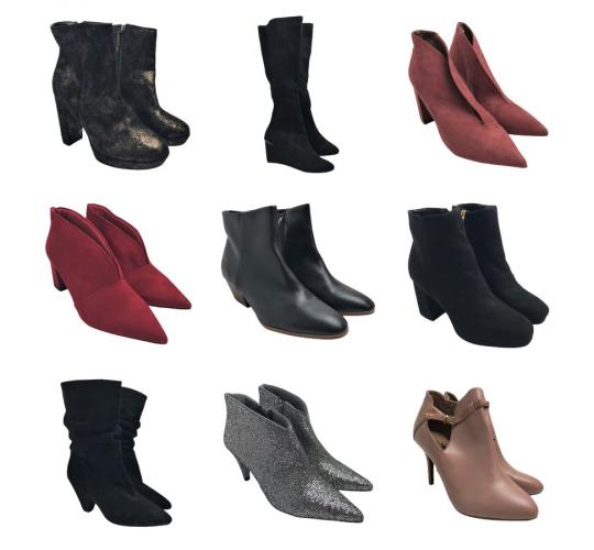 One Off Joblot of 15 Ladies De-Branded Mixed Boot Heels -  Ankle & Knee High