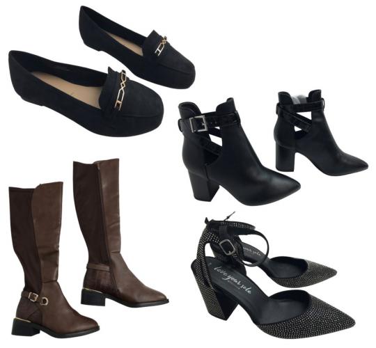 One Off Joblot of 5 Womens Ex-Chain Store Footwear - Loafers, Boots, Heels