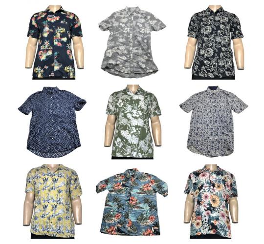 Wholesale Joblot of 20 Mixed De-Branded Mens Summer Shirts Sizes XS-L