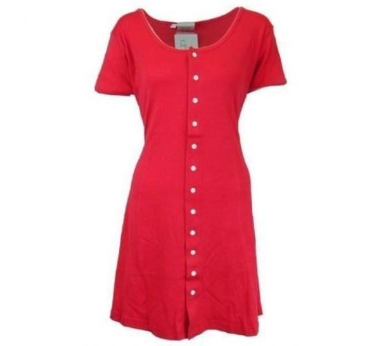 Wholesale:  Ladies Red Short Sleeve Button Up Dress (£1.5 each)