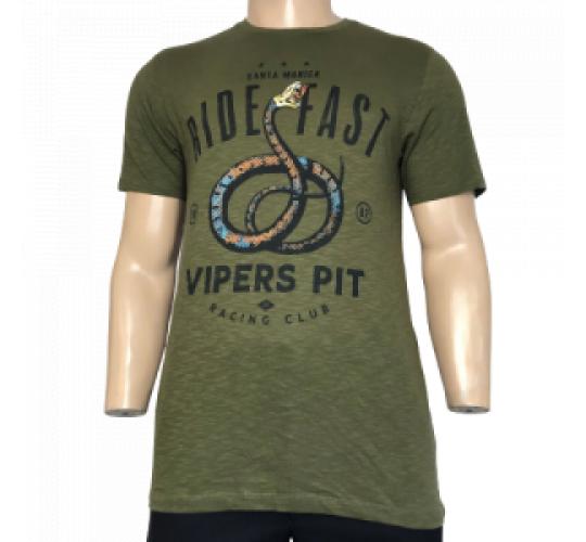 One Off Joblot of 9 Mens De-Branded Green Viper Snake T-Shirts Sizes S-2XL