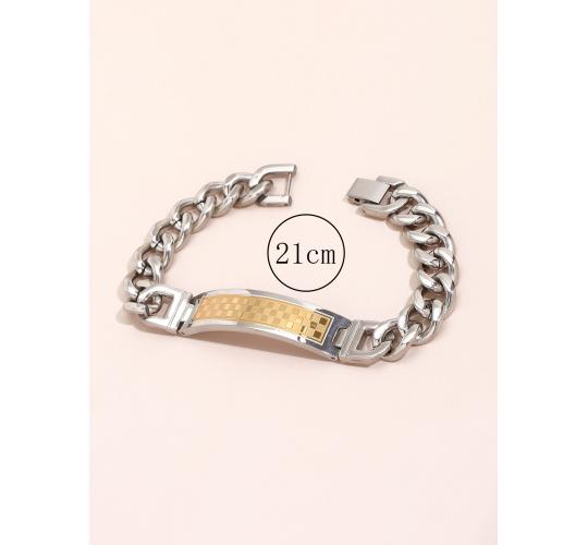 10pc Men Stainless Steel Square Pendant Bracelet 21cm| GCJ211