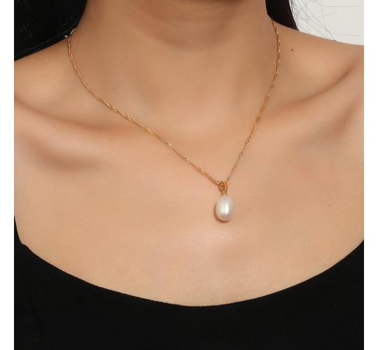10pc Stunning Gold Pearl Pendant Necklace UK seller| GCJ222