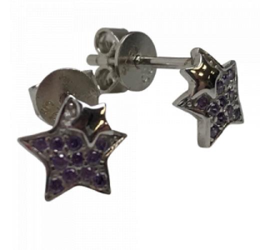 Wholesale Joblot of 6 MBLife 925 Sterling Silver Purple Star Stud Earrings