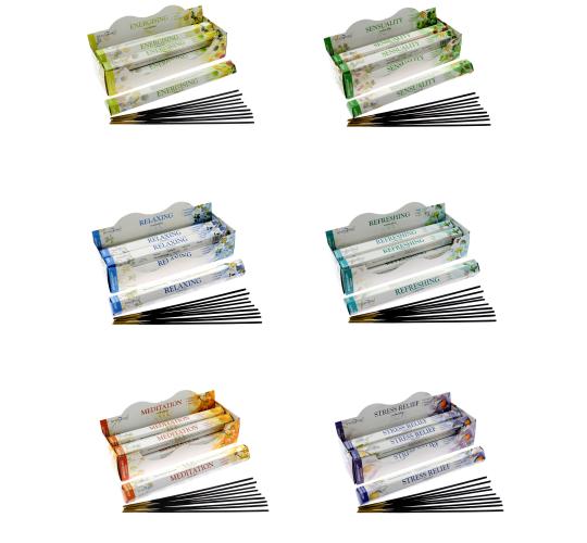 48 Box Stamford Incense Hex Packs (6 Per Box) - Aromatherapy Range - Mix & Match