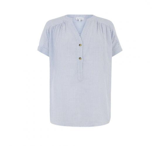 10 x Warehouse Blue & White Striped Short Sleeve Blouse Top Bagged Brand New