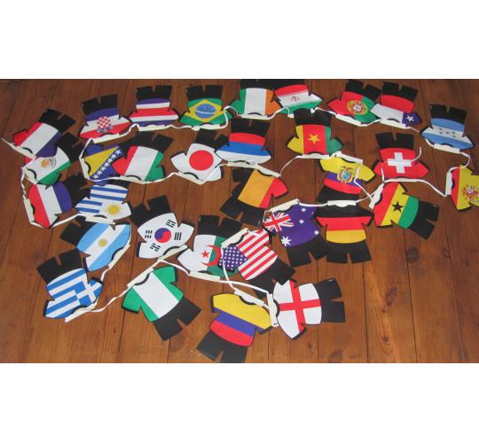 120 x packs of World cup shirt flag bunting (3rd Party VAT Exempt)