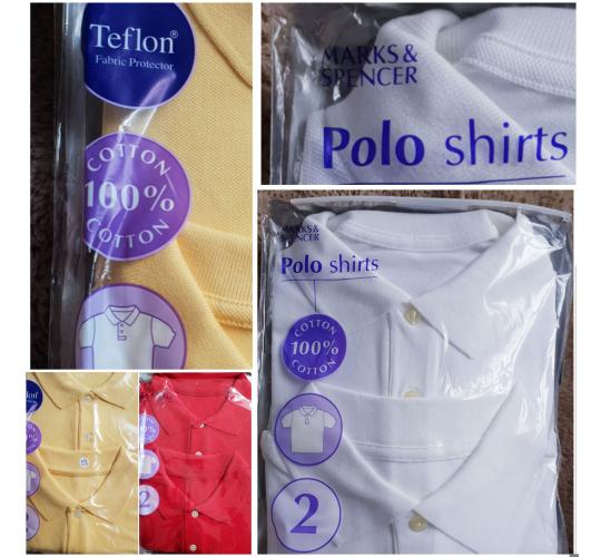 Ex-High Street 100% Cotton 54 Polo Shirts in 27 packs of 2 On hanger 3-14 Yrs