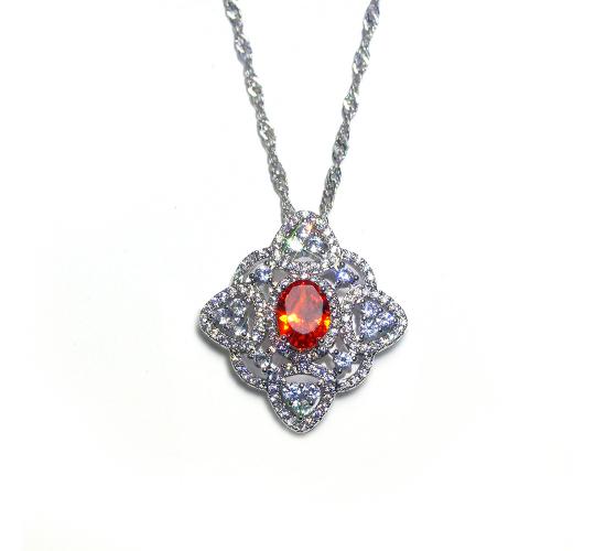 10pc Stunning Crystal Filled Flower Shaped Pendant with Red Centre Stone|GCC229 UK SELLER
