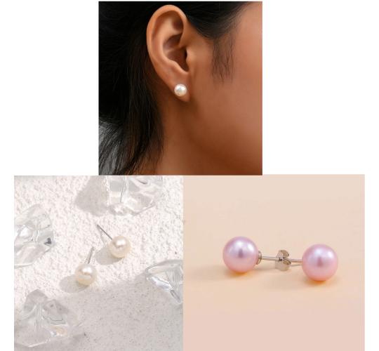 20pc Purple Freshwater Pearl Stud Earrings I GCJ232-Purple