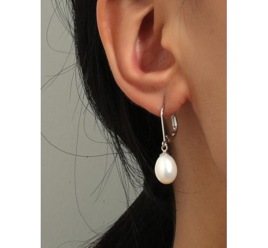 20pc White Freshwater Pearl Drop Earrings I GCJ236- -Gold/Silver