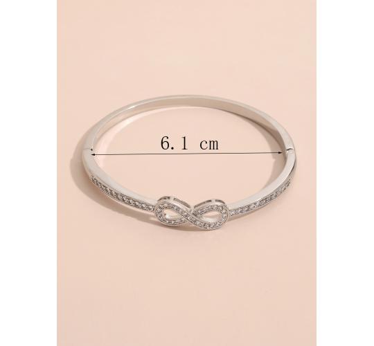 10pc Crystal Filled Infinity Bangle I GCJ240 - Silver/Rose Gold