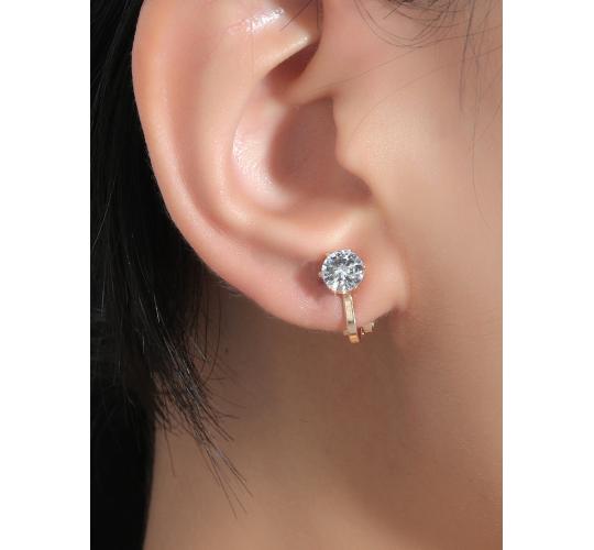 20pc Golden Tone Crystal Round Clip On Non Pierced Earrings I GCJ501 -Gold