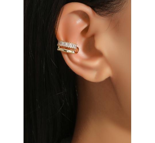 10pc Gold Plated Cuff Earring with Zirconia I GCJ507