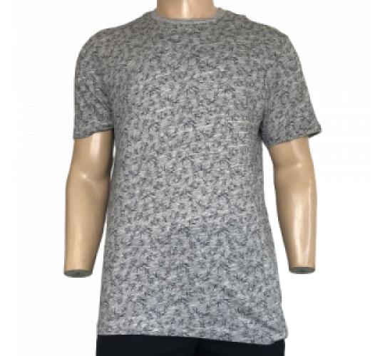 One Off Joblot of 12 Mens De-Branded Grey Leaf Print T-Shirts Size XS-3XL