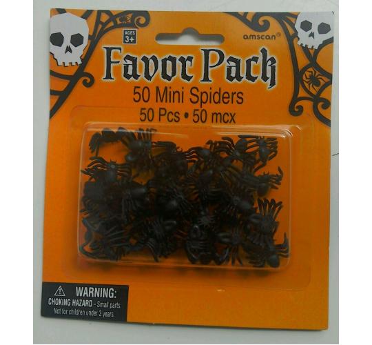 Wholesale Joblot of 288 Amscan Mini Spiders Halloween Favor Pack (Pack of 50)