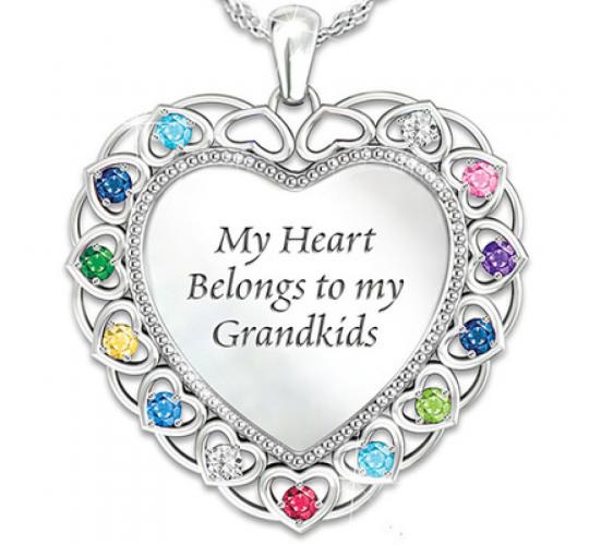 10pc_Coloured Crystal Filled Grandkids Grandparent Necklace I UK SellerI GCJ532