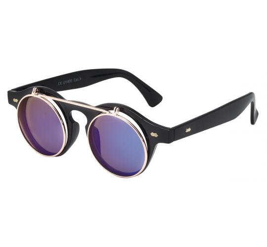 Wholesale Joblot of 60 Mens Retro Round Double Lens Flip Sunglasses