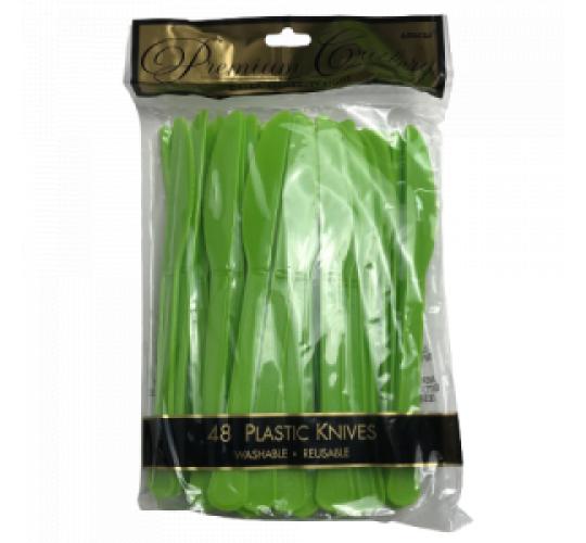 One Off Joblot of 36 Amscan Lime Green Plastic Knives - Reusable (48Pcs)