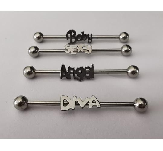 Wholesale Joblot Of 20 38mm Long Diva Sexy Angel Baby Industrial Barbell Bars Ear Piercings 