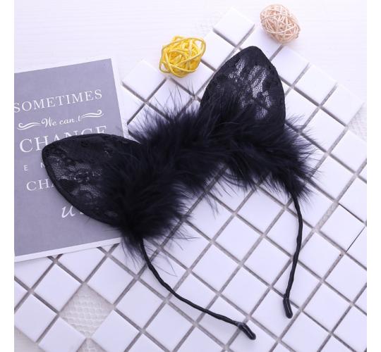 10pc_Cute Lace Cat Ears Fluffy Headband_UK Seller_GCL116