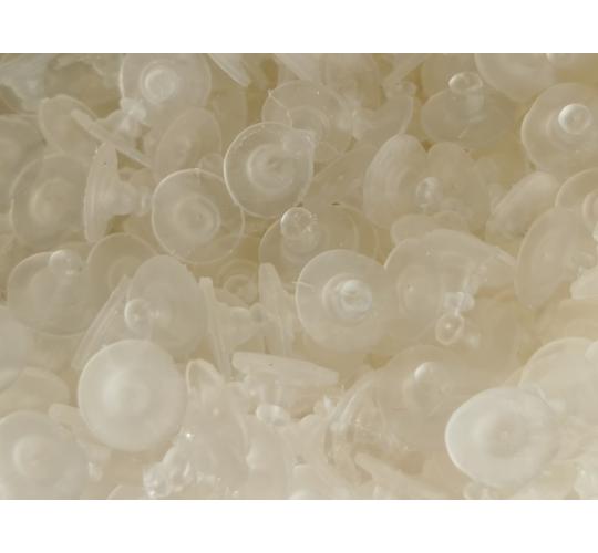 Wholesale Joblot of 2000 Clear Silicone Bullet Clutch Ear Backs