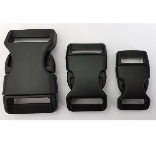 Wholesale Joblot Of 250 Black Plastic Side Release Buckles Curved 