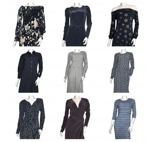 Wholesale Joblot of 16 Womens Mixed Style & Colour De-Branded Dresses