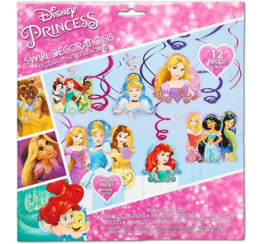 Wholesale Joblot of 96 Amscan Disney Princess Swirl Decorations (12Pcs)