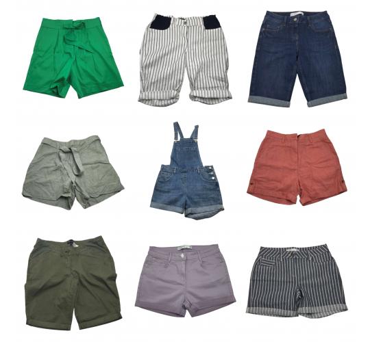 One Off Joblot of 25 Womens Mixed Style & Colour De-Branded Shorts