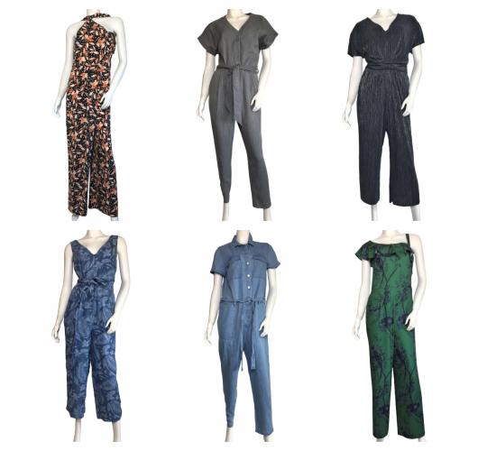 One Off Joblot of 9 Womens Mixed Style & Colour De-Branded Jumpsuits