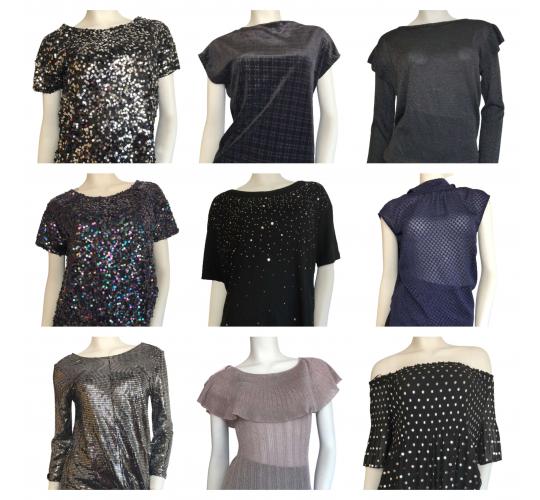 Wholesale Joblot of 18 Womens Mixed Style & Colour De-Branded Tops