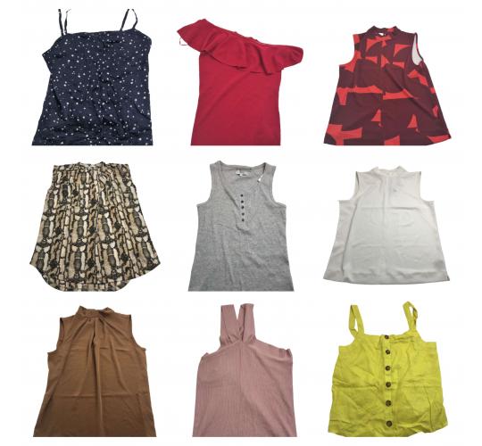 Wholesale Joblot of 13 Womens Mixed Style & Colour De-Branded Tops