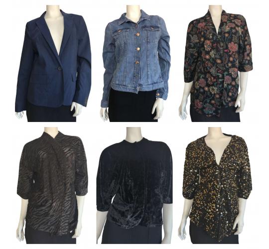 One Off Joblot of 21 Womens Mixed De-Branded Jackets, Blazers, Etc.