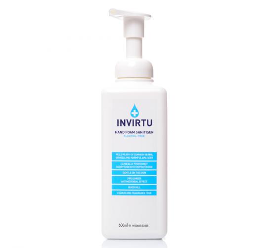 Invirtu Hand Foam Sanitiser Kills 99.99% of Bacteria & Viruses - 600ml - Expired - 05/2022 