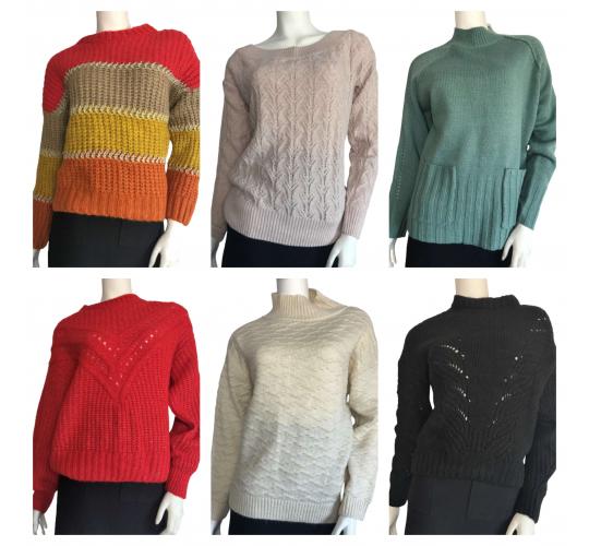 One Off Joblot of 17 Womens Mixed Style & Colour De-Branded Jumpers