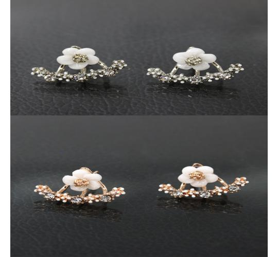 20pairs_Small daisy flower back hanging earrings - Gold or Silver_UK Seller_GCC035