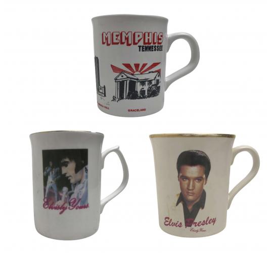 One Off Joblot of 19 Mixed Elvis Presley Vintage 1980's Gift Mugs