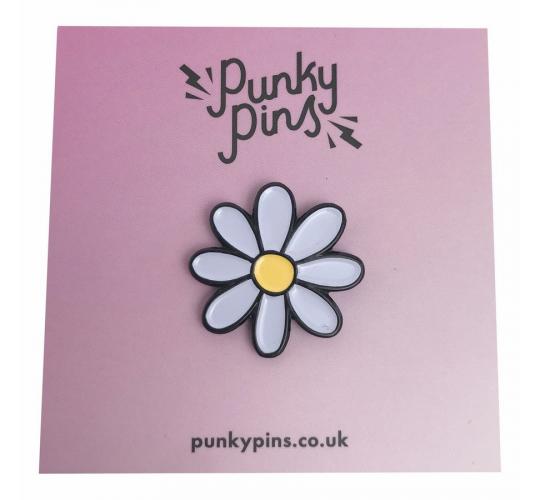 Wholesale Joblot of 25 Punky Pins Purple Daisy Flower Design Enamel Pin