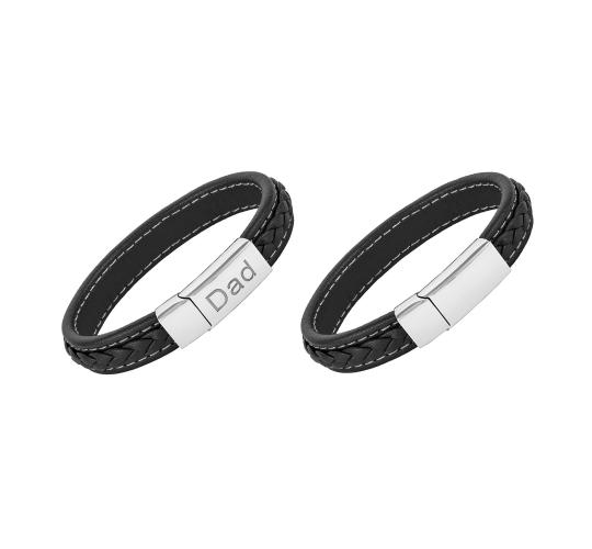 10pc_Mens' Genuine Leather Bracelet  Black_UK Seller_GCJ043Variable