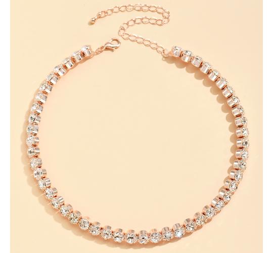 10pc_Sparkling Crystal Choker - Rose gold_UK Seller_GCJ082RoseGold
