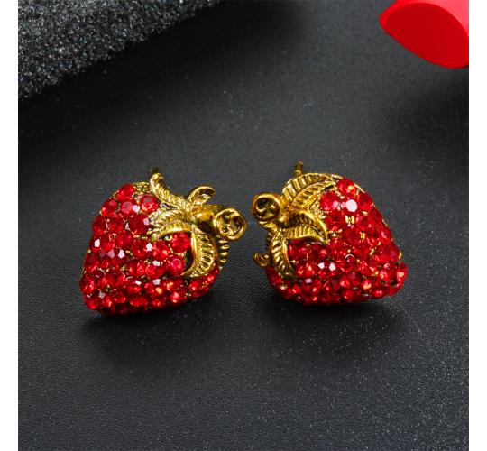 20pairs_Strawberry Stud Clip On Earrings_UK Seller_GCJ133