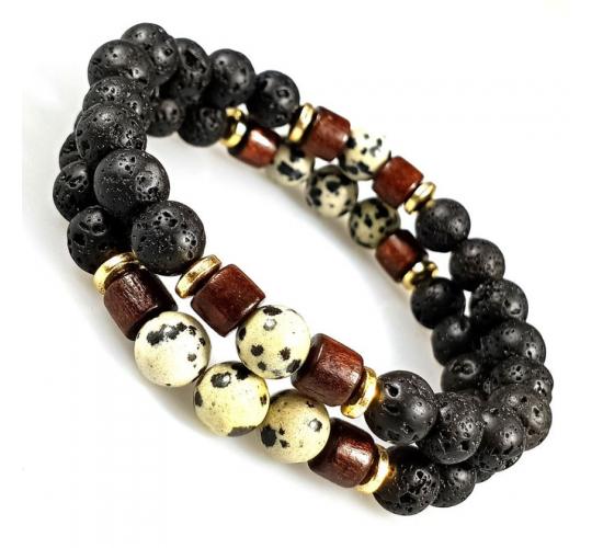 20pc_Speckled Stone Bead Braided Adjustable Bracelet _UK Seller_GCJ201-2