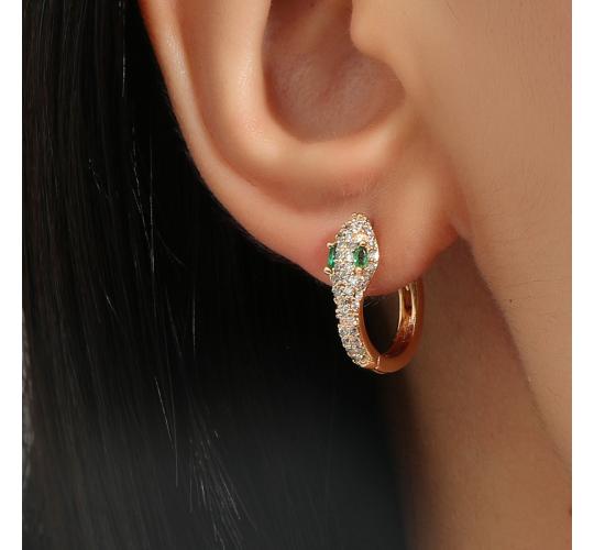 10pairs_Gold Snake Huggies Earrings_UK Seller_GCJ166- gold
