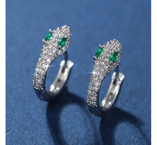 10pairs_Silver Snake Huggies Earrings_UK Seller_GCJ166- silver