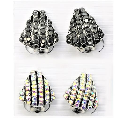 10pairs_Crystal Double Hoop Link Earrings – Gold or Silver_UK sEller_GCJ514Variable