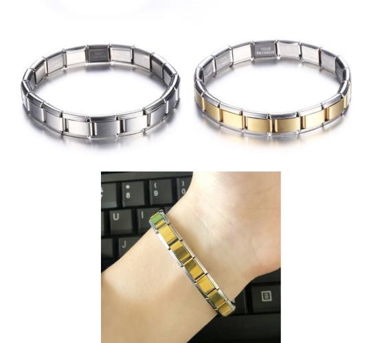 10pc_Unisex Stainless Steel Bracelet Elastic Stretchable - Silver Tone or Gold Tone_UK Seller_GCJ528Variable