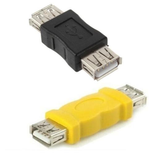 1000 pcs black Yellow USB 2.0 A Female to A Female Coupler Converter Adapter Joiner Cable