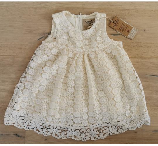 One Off Joblot Of 7 MeMini 100% Cotton Lace Cream Girls Dresses