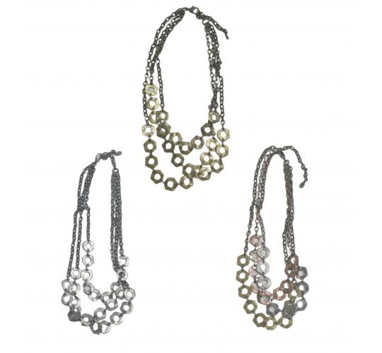 One Off Joblot of 13 Etnika Mixed Colour Hoop Link Necklaces